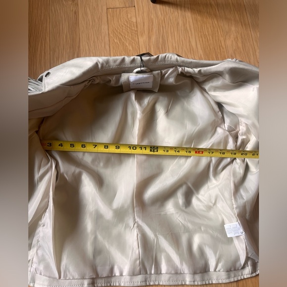 Nasty Gal. Faux leather off white/beige moto jacket with fringe. NWT. - Picture 7 of 8